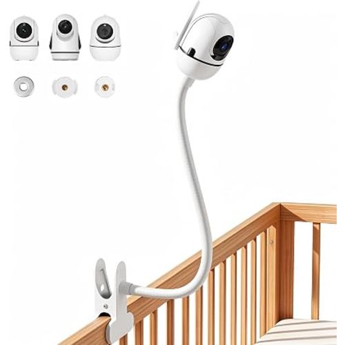 Baby Monitor Mount Compatible with HelloBaby HB6550/HB6560/HB66/HB65/HB40/HB6240/HB6339, ANMEATE SM935E Monitor, Flexible Baby Monitor Stand, 15.7" Gooseneck Arm Baby Camera Mount No Drilling