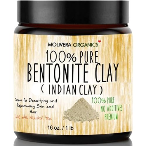 Premium 1 lb Bentonite Clay Pure, Natural Detoxifying Clay for Face Masks, Hair Care & More - Best Healing Clay - USA Made