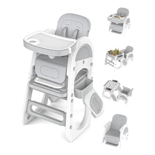 Rabbit Rustler Baby High Chair,High Chairs for Babies and Toddlers| Studying Table| Table and Chair Set | Building Block Table | Toddler Chair with Safety Harness,Adjustable Seat Back&Footrest