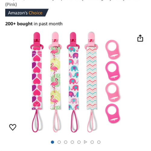 Amazon.com : 4 Pack Pacifier Clips for Boys Girls, Dummy Clips Baby with Adapters, Silicone Binky Clips for Baby Teething Toys Baby Shower (Pink) : Baby