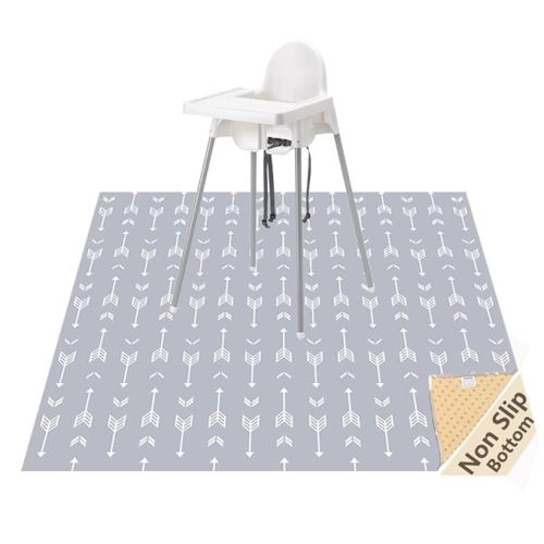 51" Splat Mat for Under High Chair/Arts/Crafts, WOMUMON Baby Washable Spill Mat Waterproof Anti-Slip Floor Splash Mat, Portable Play Mat and Table Cloth (Arrow, 51")