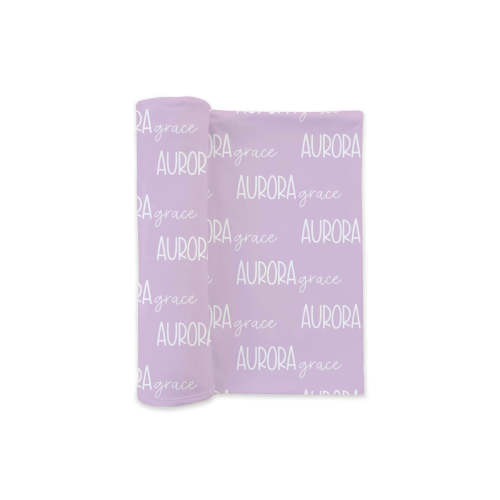 Personalized Baby Name Swaddle Blanket Font Duo | Barely Orchid
