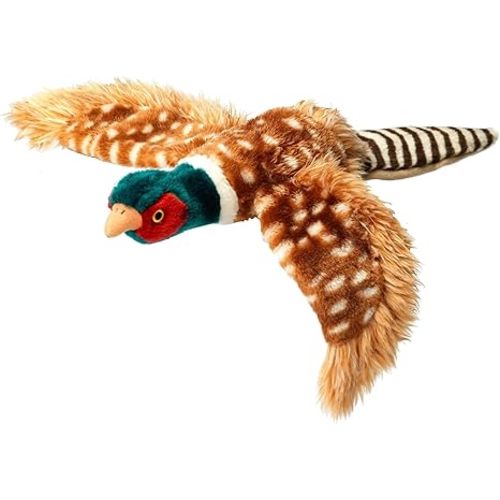 Plush Pheasant Dog Toy, Large - Brown