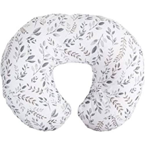 Boppy Nursing Pillow and Positioner—Original | Gray Taupe Watercolor Leaves | Breastfeeding, Bottle Feeding, Baby Support | with Removable Cotton Blend Cover | Awake-Time Support