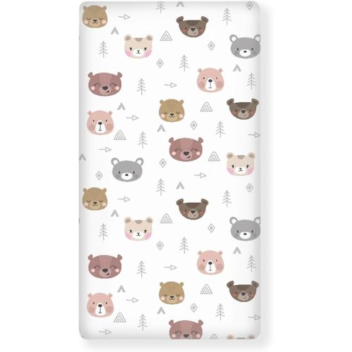 Cartoon Bears Print Fitted Crib Sheet Bears Baby Crib Sheet Fit Standard Crib and Toddler Mattress,Crib Mattress Sheets for Boys Girls 28"x52"
