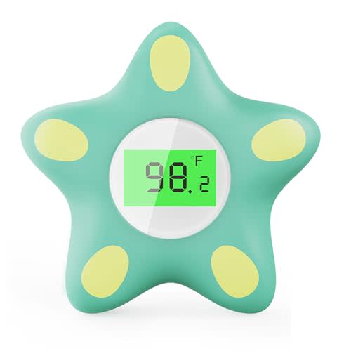 Baby Bath Thermometer, Infant Digital Water Thermometer Safety with 3 Color Backlit and Temperature Warning, Floating Toy for Infant, Toddler, Bathtub, Swimming Pool (Green)