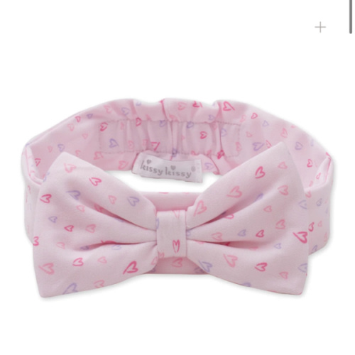 Kissy Sweethearts Pink Bow Headband