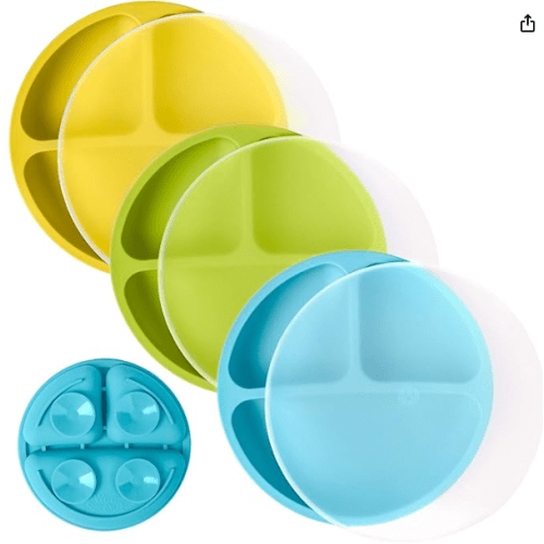 WeeSprout Suction Plates with Lids for Babies & Toddlers