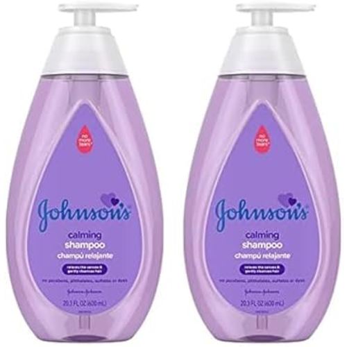 Johnson's Baby Calming Baby Shampoo with Soothing NaturalCalm Scent, Hypoallergenic & Tear-Free Baby Hair Shampoo, Free of Parabens, Phthalates, Sulfates & Dyes, 20.3 fl. oz (Pack of 2)