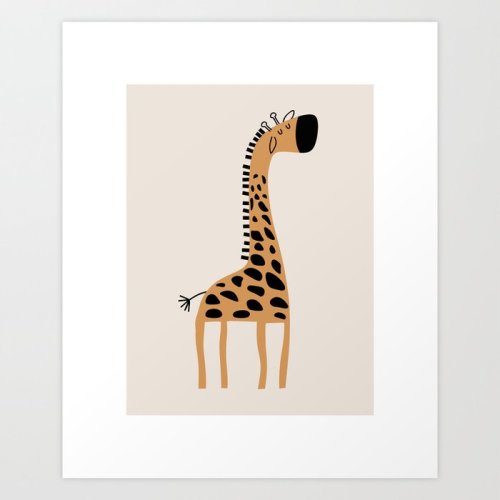 Nursery Wall Art, Safari Nursery Prints, Neutral Nursery Decor, Giraffe Print Art Print by synplus | Society6