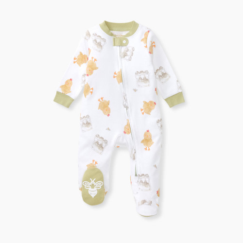 Burt's Bees Baby Organic Sleep & Play Footie Pajamas - Farm Fresh, Newborn
