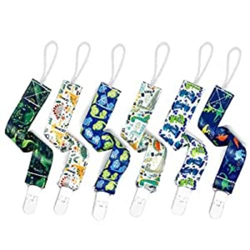 PandaEar Baby Pacifier Clips, 6 Pack