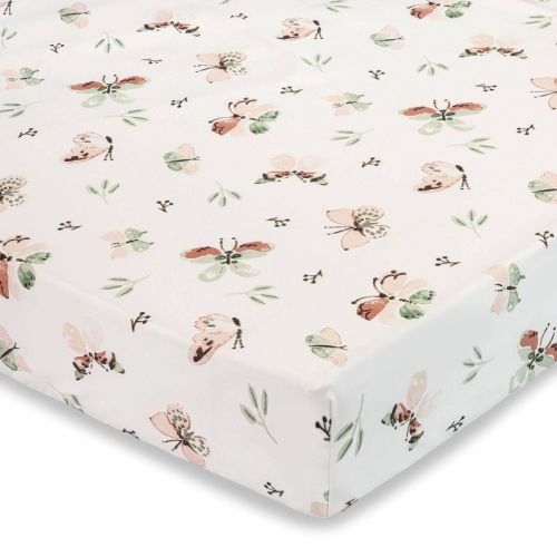 Crane Baby Cotton Sateen Fitted Crib Sheet - Kendi Animals