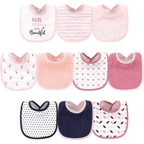 Hudson Baby Unisex Baby Cotton and Polyester Bibs, Cute, Kind And Beautiful, One Size