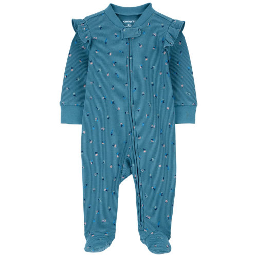 Baby Floral 2-Way Zip Thermal Textured Sleep & Play Pajamas - Carter's | Carter's