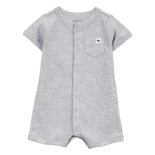 Baby Waffle Knit Short-Sleeve Romper - Grey - Carter's | Carter's
