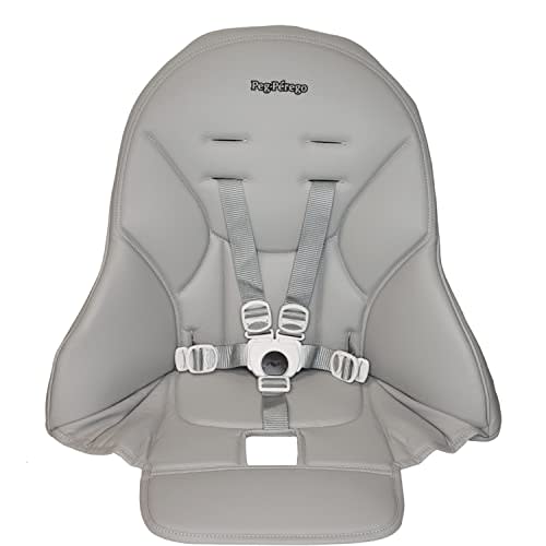 Peg Perego Siesta/Prima Pappa Zero 3 high Chair Replacement Upholstery with seat Belt, Ice (Grey)