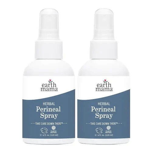 Earth Mama Herbal Perineal Spray | Safe for Pregnancy and Postpartum Recovery, Witch Hazel Natural Cooling Spray for After Birth Feminine Care Essentials, No Benzocaine or Butane, 4-Fl oz (2-Pack)