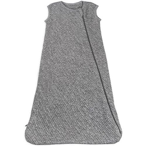 HonestBaby unisex baby Organic Cotton Matelasse Wearable Blanket, Gray Heather, Small US