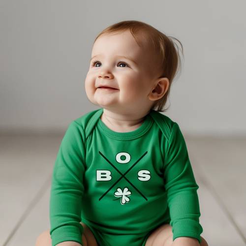 Infant Boston Basketball Apparel, Baby Boys Girls Short and Long Sleeve Bodysuit, Tees, Gift For Sports Fan, Kids Game Day Gear, BOS Clover