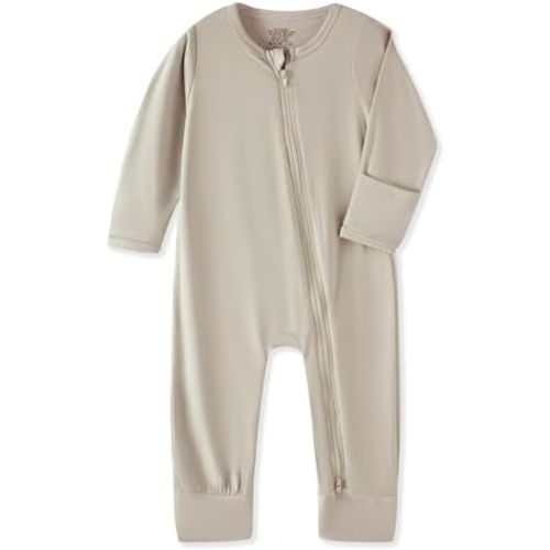 Rayon from Bamboo Baby Pajamas, Baby Sleeper with Mitten Cuffs and 2 Way Zipper, Rompers for Baby Boy Girls 0-24 Months