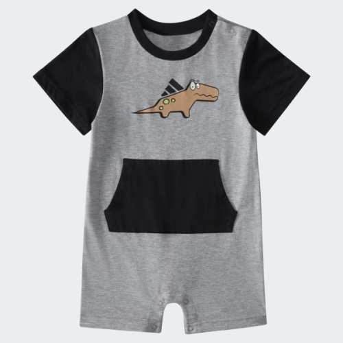 Short Sleeve Colorblock Graphics Romper