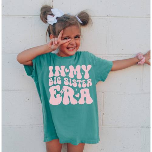 Big Sister Shirt, Pregnancy Announcement Gift, In My Big Sister era shirt, Girls Comfort Colors Shirt