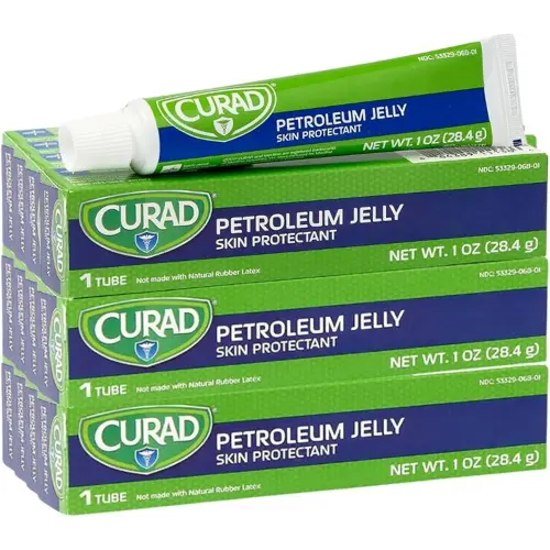 CURAD Petroleum Jelly Skin Protectant, Ointment for Dry Cracked Skin, 1 oz Tube (12 Pack)