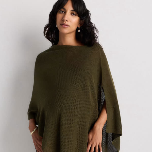 Lightweight Cotton Cashmere Nursing Shawl in Olive