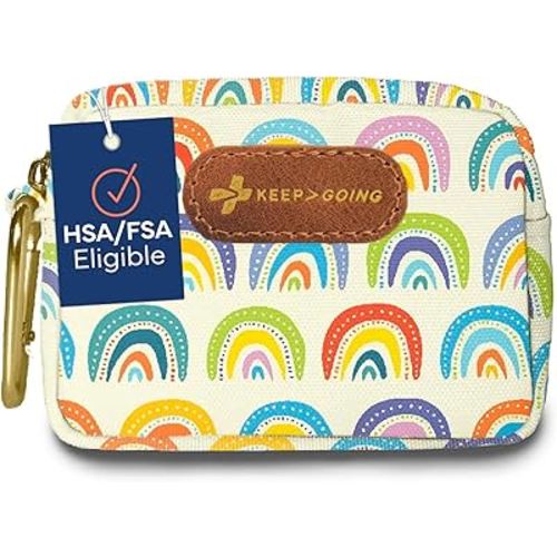 KeepGoing Small Travel First Aid Kit Kids – 60 Pc. Mini First Aid Kit for Purse, Diaper Bag, & Backpack with Latex-Free Bandages – 4 Oz., & 4.5 x 3.5 x 2 in, TSA-Approved