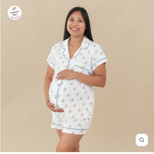 Women’s Short Sleeve Pajama Set in Teddy Bear