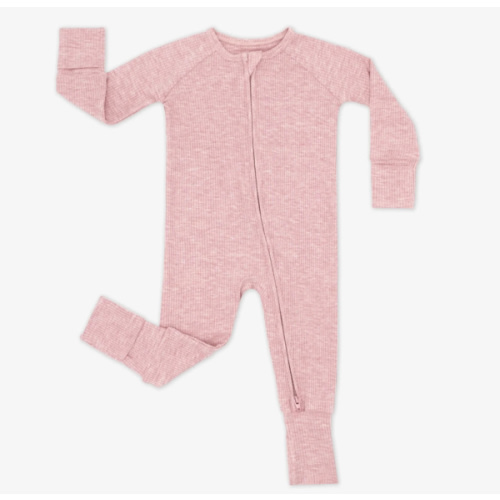 Heather Mauve Ribbed Zippy - Little Sleepies