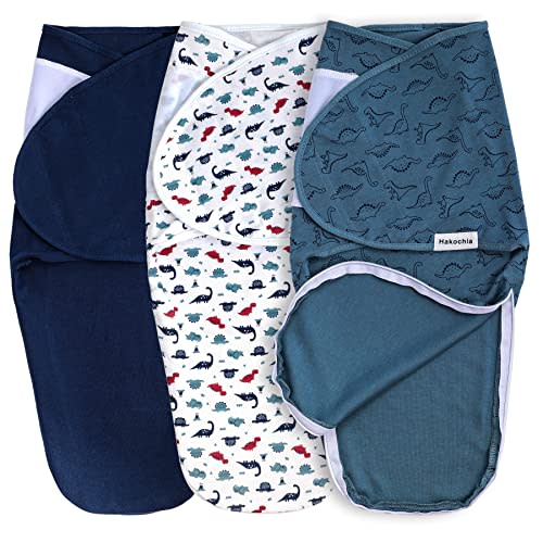 Hakochia Baby Swaddle Blanket with Zipper,Easy Diaper Changing Swaddle Sleep Sack, Swaddle Wrap for Baby Boys Girls 0-3 Months, Adjustable Sleeping Bag Helps Prevent Startle Reflex,3 Pack