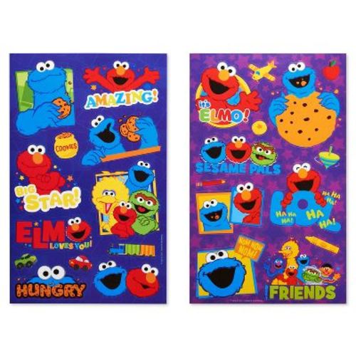100ct Sesame Street Elmo Sticker Pads: Carlton Cards Kids & Toddler Stickers, Birthday Theme, 8 Sheets, 6"x4"