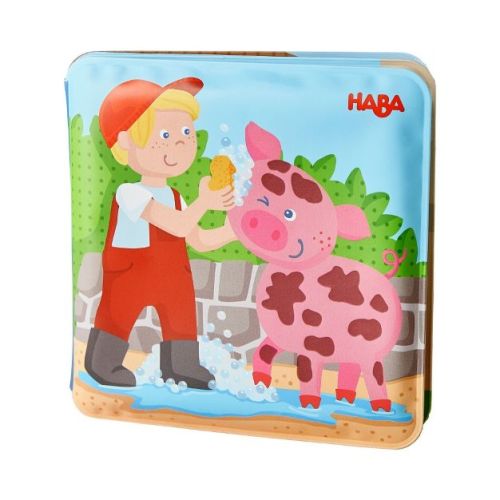 HABA Magic Color Changing Bath Book: Animal Wash Day, Bath Toys for Toddlers, Water Toys for Toddlers 1-3 & Water Table Accessories