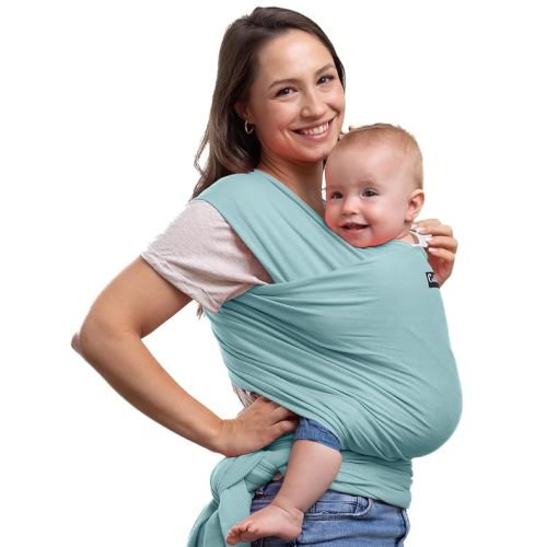Cuddlebug Baby Wrap - Hands-Free Baby Carrier Wrap - Soft & Stretchy Baby Wraps Carrier - Carrier Newborn to Toddler 7-35 lbs - One-Size-Fits-All Holder - Hip-Healthy (Mint)