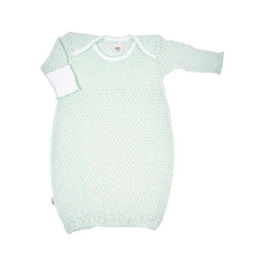 Paty Knit, Long Sleeve, Solid Color Overlap Shoulder Gown, No Bow