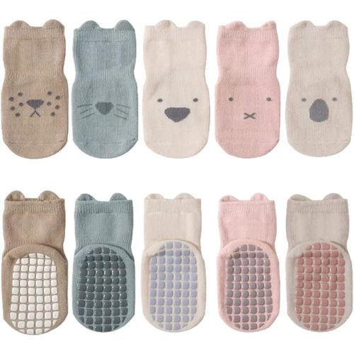 FedMois Cotton Non-Slip Socks for Baby Boy Girl Pack of 5 : Amazon.es: Fashion