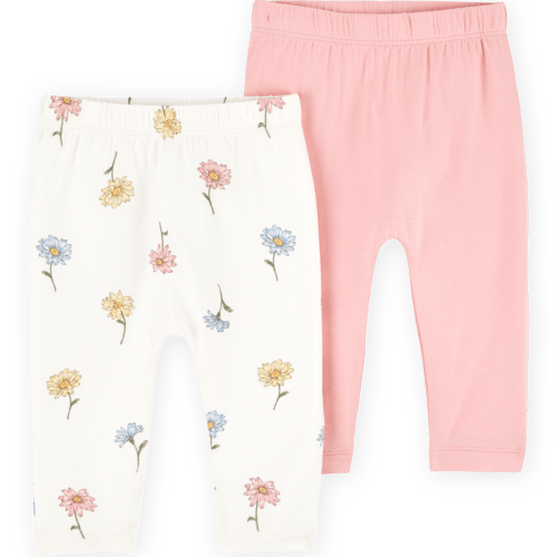 Pink/Ivory Baby 2-Pack PurelySoft Pull-On Pants - Pink/Ivory | Carter’s Oshkosh Canada