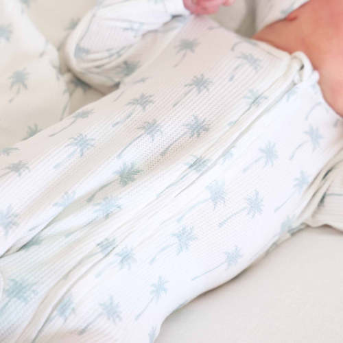 Beachy Waffle Bamboo Zipper Footies