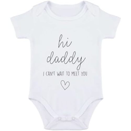 Hi Daddy Bodysuit for Baby Hello Daddy Pregnancy Announcement for Husband I Love Daddys Baby Romper