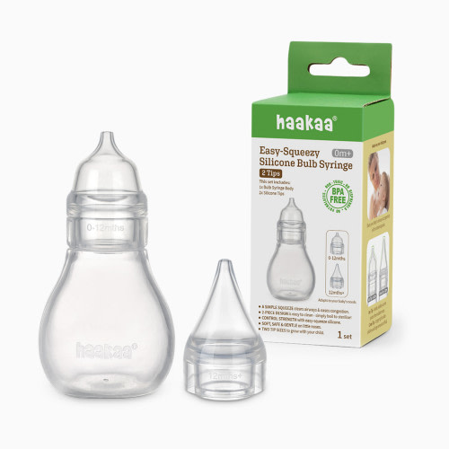 Haakaa Easy-Squeezy Silicone Bulb Syringe - 2 Tips