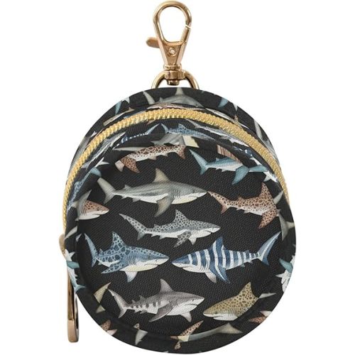 Ocean Sharks Black Pattern Pacifier Holder Pacifier Case Portable Baby Paci Storage Holders Box with Clip Baby Stroller Diaper Bag Essentials