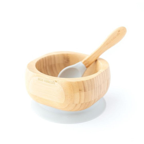 Baby Bowl and Spoon Set - Grey