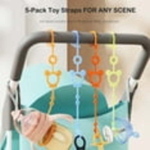 Toy Straps for Baby, Asunby Silicone Set Baby Pacifier Clip,Applies to Car Seat Toy, Teether Toy, High Chair, Stroller Accessories, Baby Toy Clips, Cribs, Rocking Chair