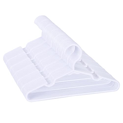100 Pack White Kids Hangers 11.6 Inch - Baby Clothes Hangers for Toddler & Child, Durable Plastic Children's Hangers for Closet, Pants, Coats, Skirts (Non-Slip, Space-Saving)