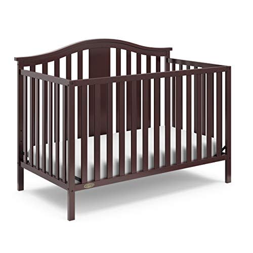 Graco Solano 5-in-1 Convertible Crib (Espresso) – Converts from Baby Crib to Toddler Bed, Daybed and Full-Size Bed, Fits Standard Full-Size Crib Mattress, Adjustable Mattress Support Base