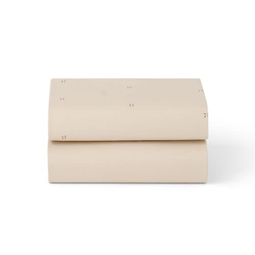 Snuz Baby Crib Sheets - Fits SnuzPod 3, 5 & Studio, 100% Jersey Cotton Baby Bassinet Sheets, Machine Washable, Tumble Dryer Safe, Breathable, Universal Fit 17”x31”, 2 Pack, Cashmere/Cross