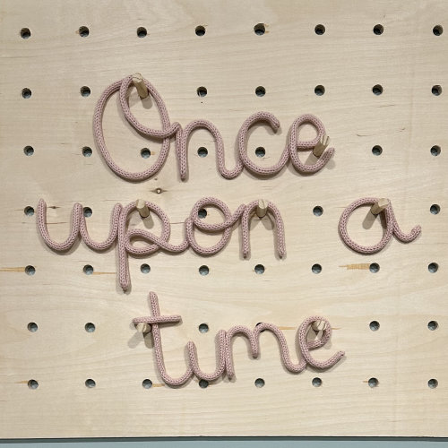 Once upon a time Knitted Wire Sign-Fairytale, story time, book nook wall hanging