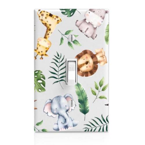 Wee Safari, Nursery, Kids Room Light Switch Cover, Night Light, Cabinet Knob